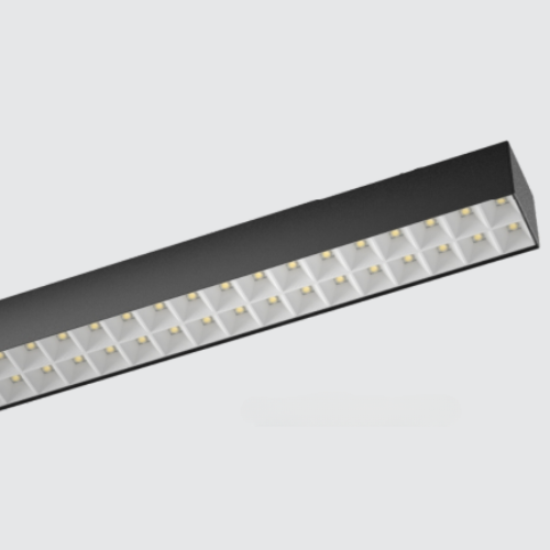 Suspended Square LED Aluminium Profile Light 15W per foot 65x65mm with PC Diffuser, 2835 SMD LED Strip, 36V DC Linear Lighting 120 lm/W