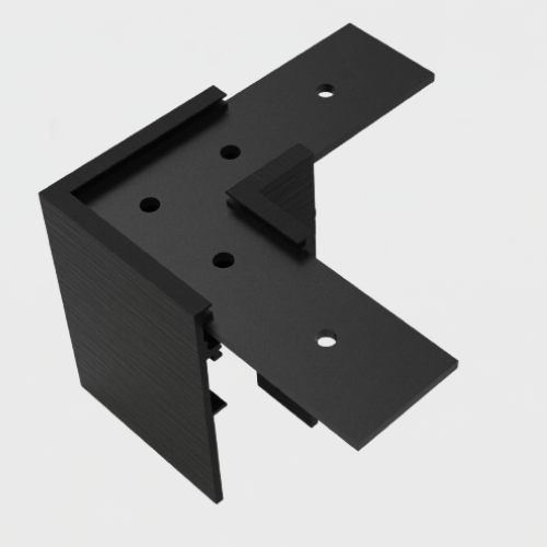 20mm surface aluminium corner 90 degree magnetic profile in black finish