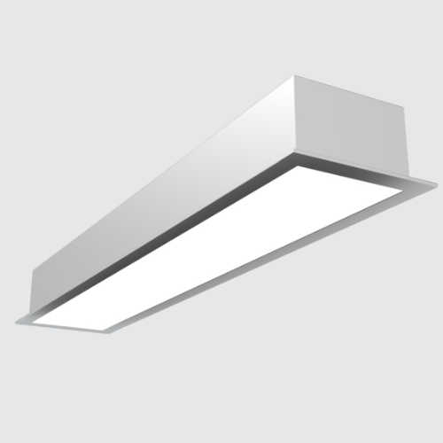 Recessed LED Aluminium Profile Light 24W 55x47mm with PMMA Diffuser, 2835 SMD LED Strip, 36V DC Linear Lighting