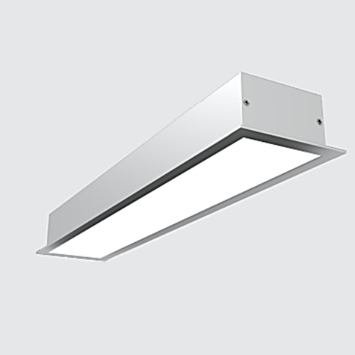 Recessed LED Aluminium Profile Light 24W 65x35mm with PMMA Diffuser, 2835 SMD LED Strip, 36V DC Linear Lighting