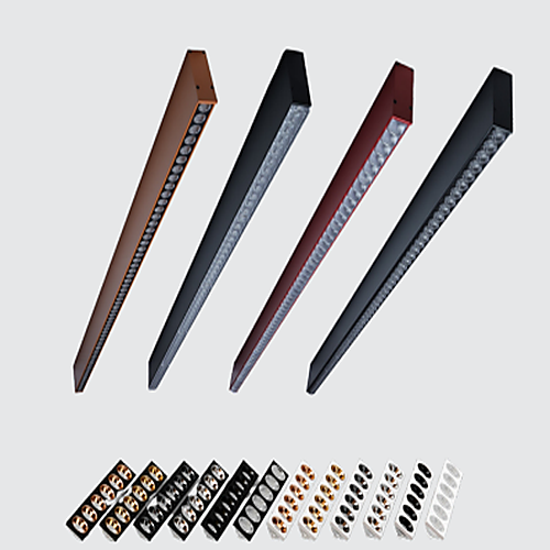 Suspended LED Aluminium Profile Light 10W per foot 25x70mm with PMMA Diffuser, 2835 SMD LED Strip, 36V DC RF Linear Lighting